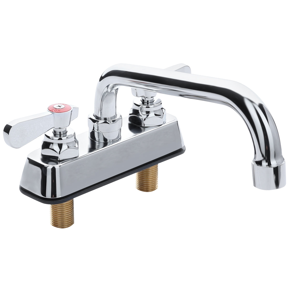 Deck-Mounted Commercial Faucet with 4" Centers and 8" Swing Spout, NSF Faucet, Deck Mount Empura
