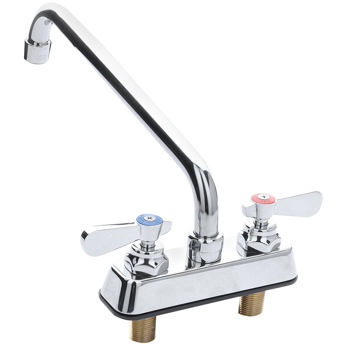 Deck-Mounted Commercial Faucet with 4" Centers and 12" Swing Spout, NSF Faucet, Deck Mount Empura