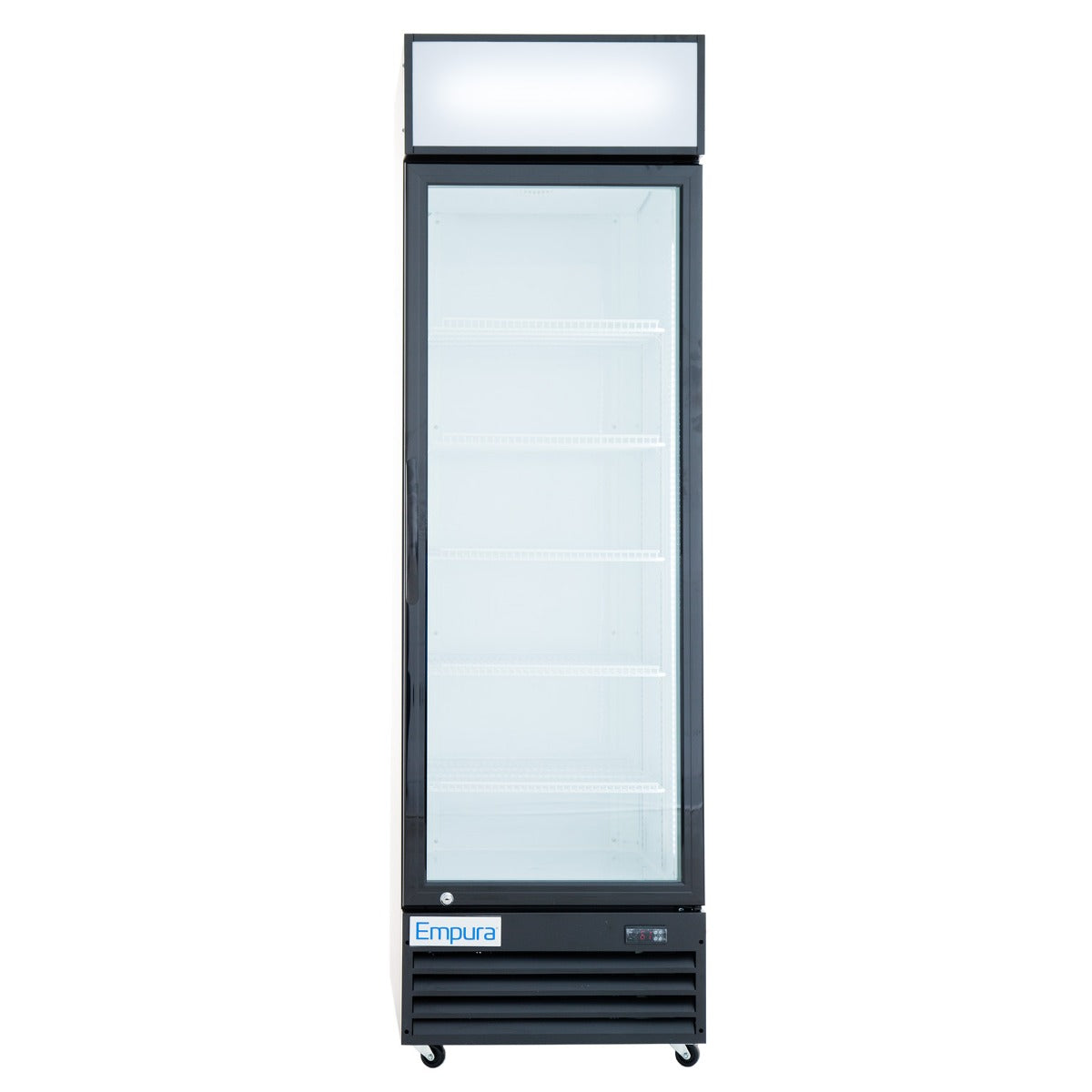 23" Black Swing Commercial Glass Door Merchandiser Refrigerator - 12 cu ft Refrigerator, Merchandiser Empura