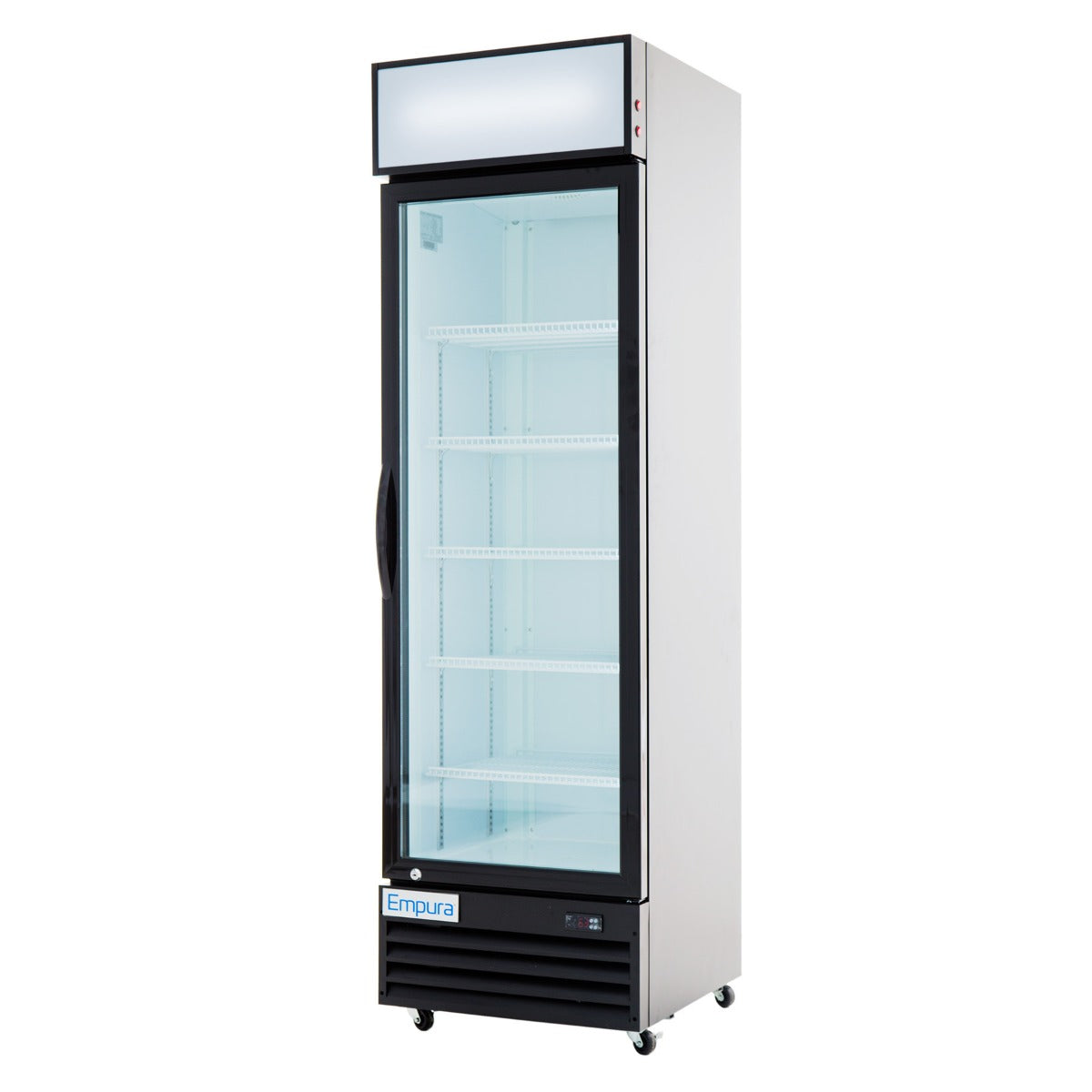 23" Black Swing Commercial Glass Door Merchandiser Refrigerator - 12 cu ft Refrigerator, Merchandiser Empura