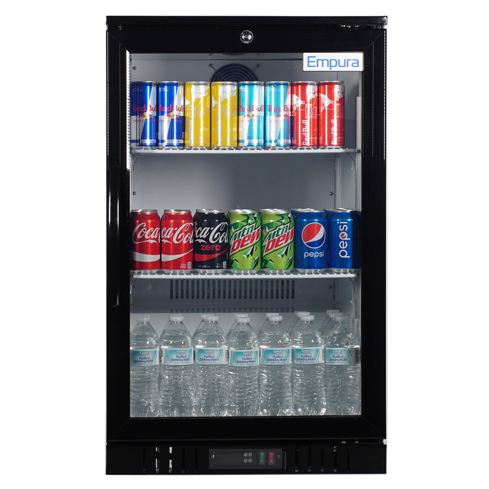 26" Countertop Black Swing Commercial Glass Door Merchandiser Refrigerator - 7 cu ft Refrigerator, Merchandiser, Countertop Empura
