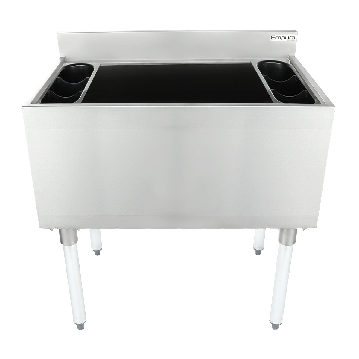 30" x 18.5" Stainless Steel Commercial Underbar Ice Bin, NSF Underbar Ice Bin/Cocktail Unit Empura