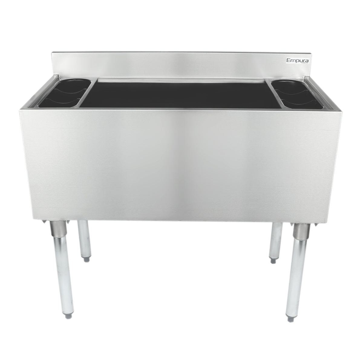 36" x 18.5" Stainless Steel Commercial Underbar Ice Bin, NSF Underbar Ice Bin/Cocktail Unit Empura