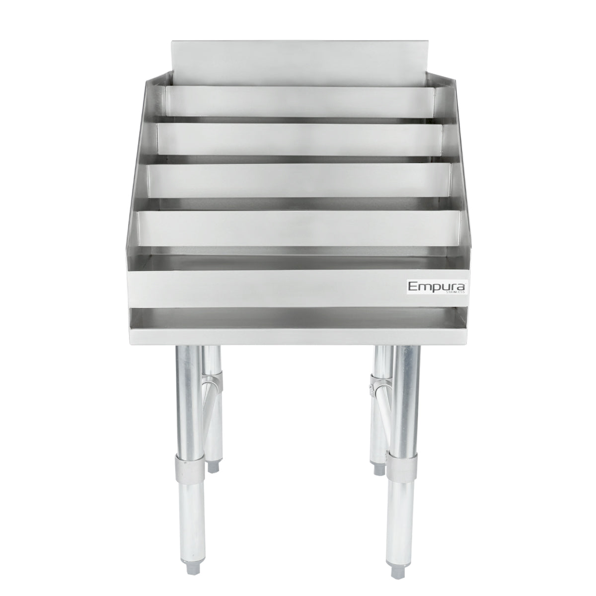 18" Five-Tiered Stainless Steel Commercial Liquor Display Rack, NSF Underbar Bottle Storage Display Unit Empura