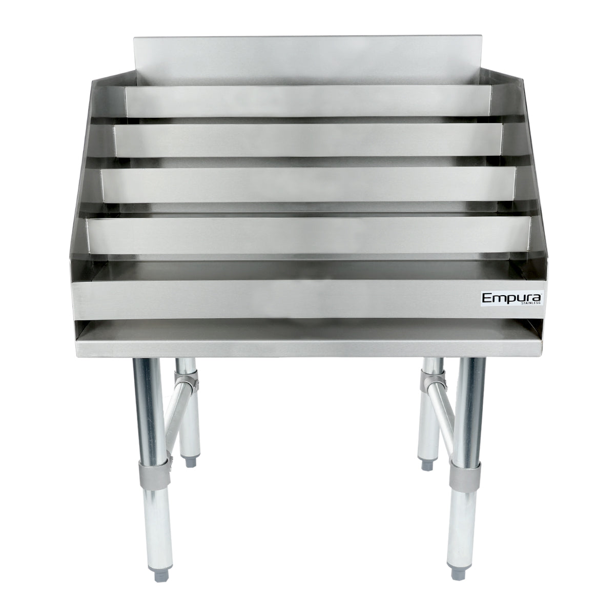 24" Five-Tiered Stainless Steel Commercial Liquor Display Rack, NSF Underbar Bottle Storage Display Unit Empura
