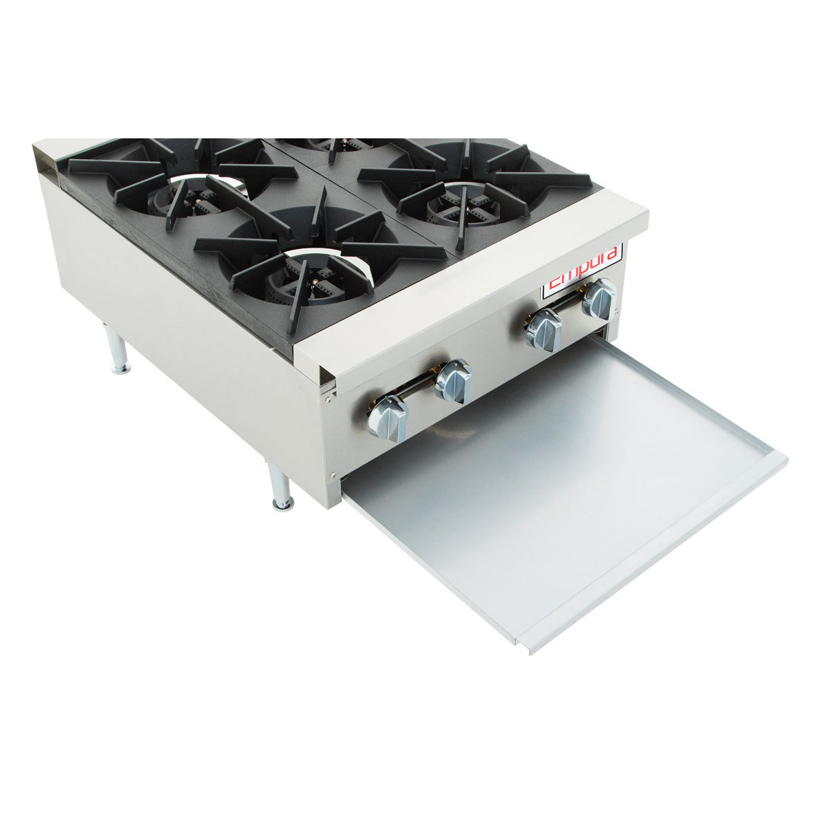 24" 4 Burner Commercial Gas Heavy Duty Countertop Hot Plate - 120,000 BTU