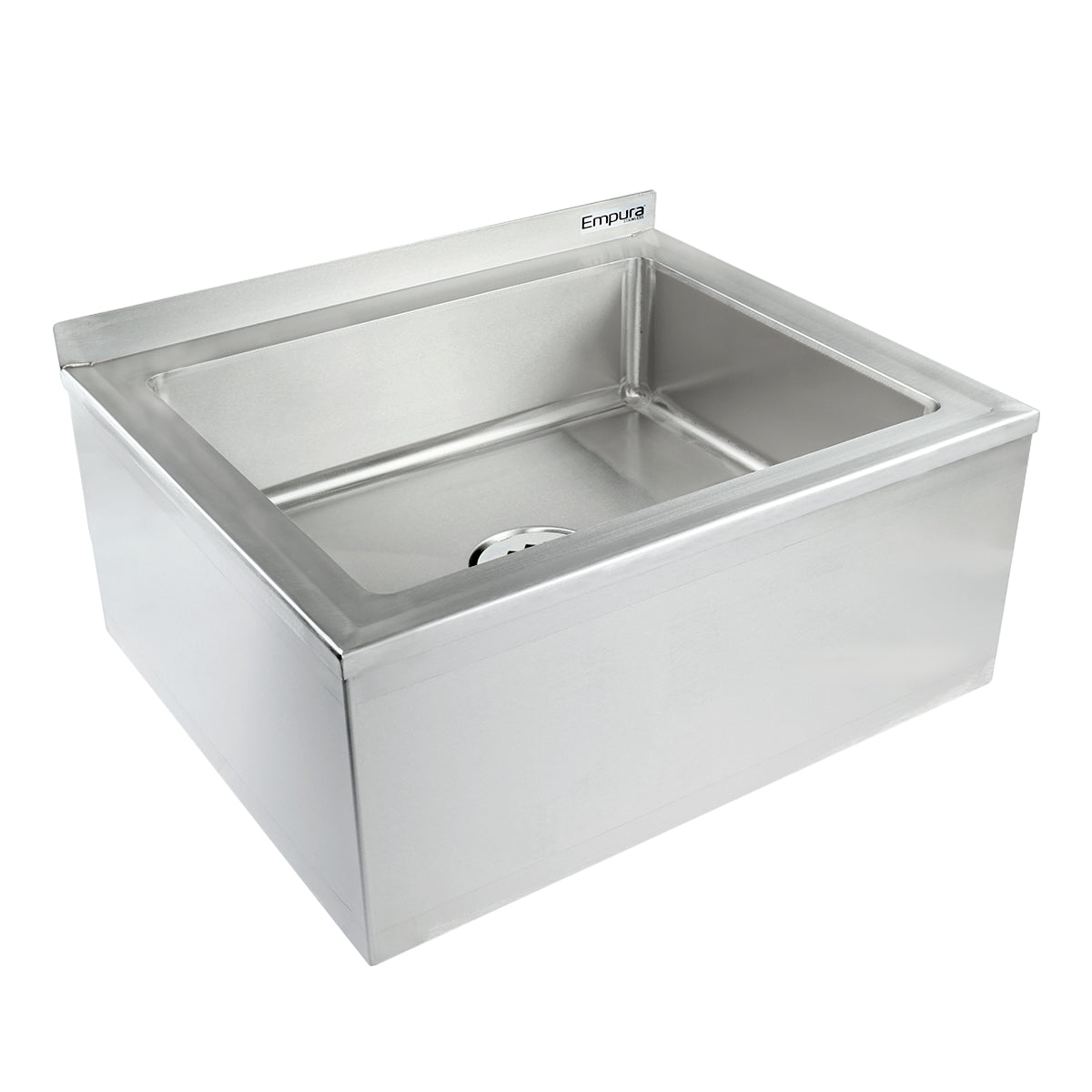 24" 16 Gauge Stainless Steel Mop Sink - 20" x 16" x 6" Bowl, NSF Mop Sink Empura