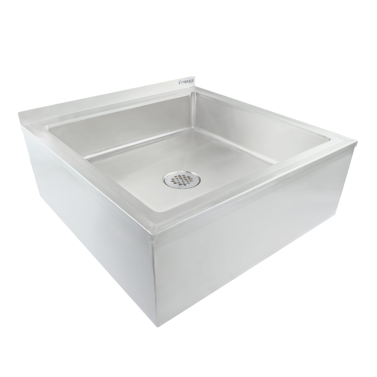 28" 16 Gauge Stainless Steel Mop Sink - 24" x 24" x 6" Bowl, NSF Mop Sink Empura