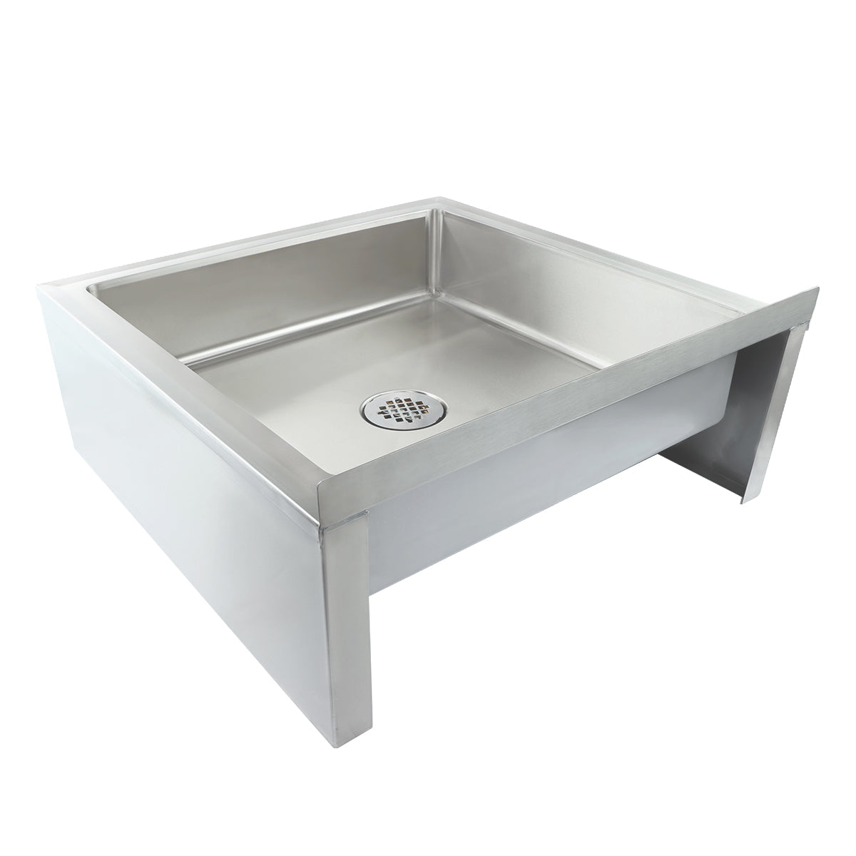 28" 16 Gauge Stainless Steel Mop Sink - 24" x 24" x 6" Bowl, NSF Mop Sink Empura