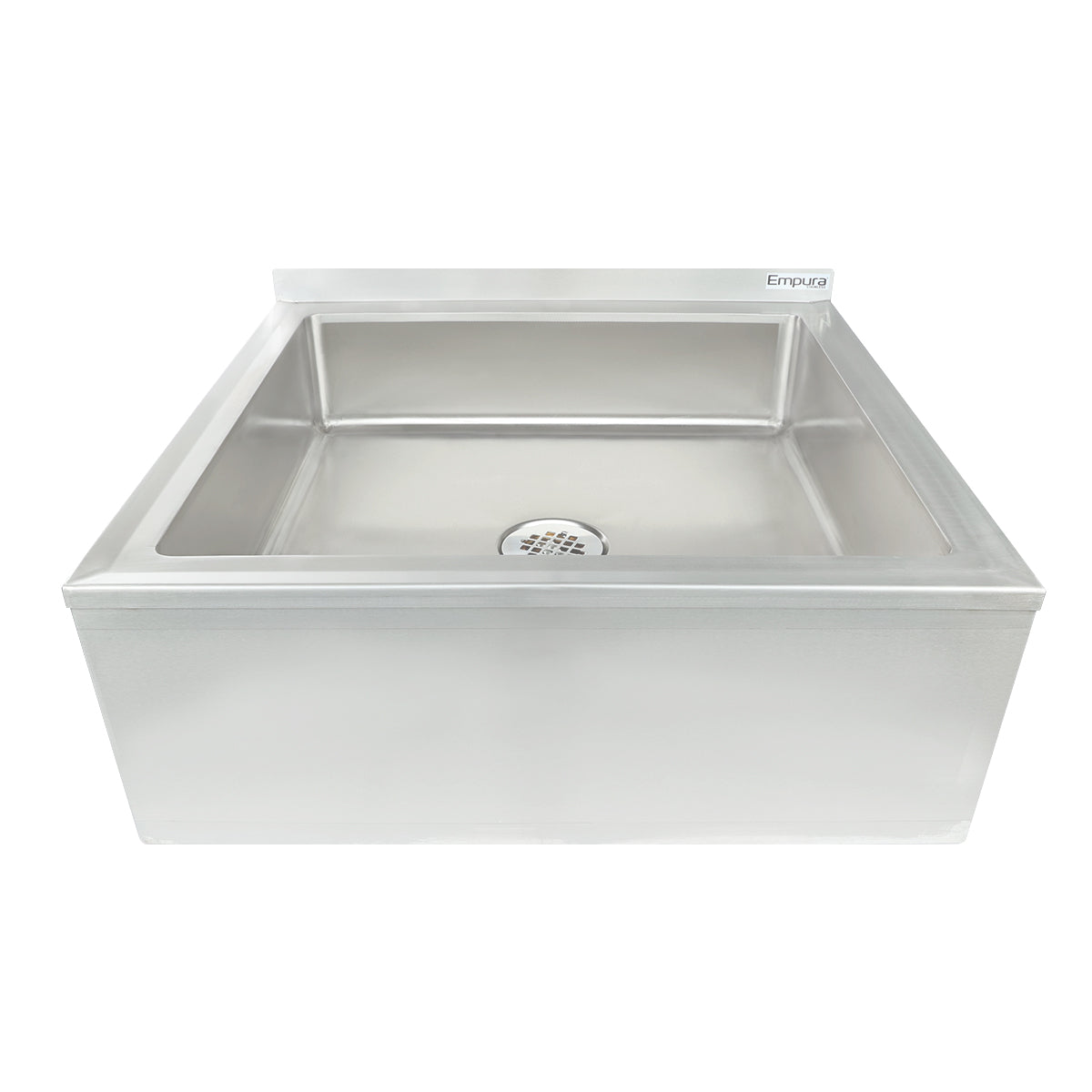 28" 16 Gauge Stainless Steel Mop Sink - 24" x 24" x 6" Bowl, NSF Mop Sink Empura