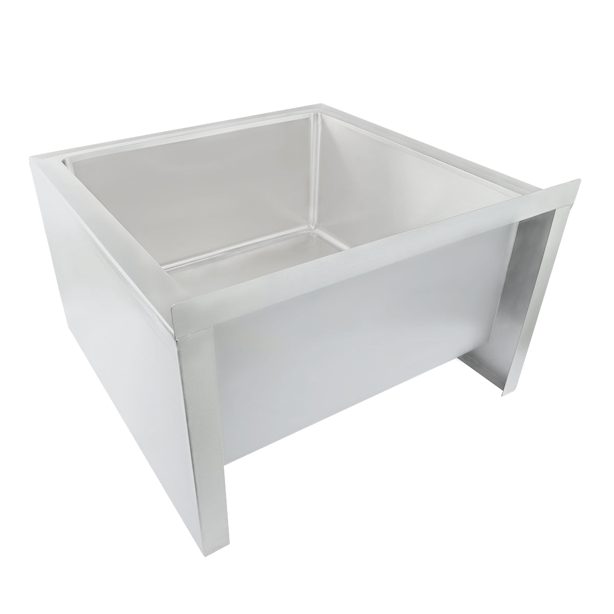 28" 16 Gauge Stainless Steel Mop Sink - 24" x 24" x 12" Bowl, NSF Mop Sink Empura