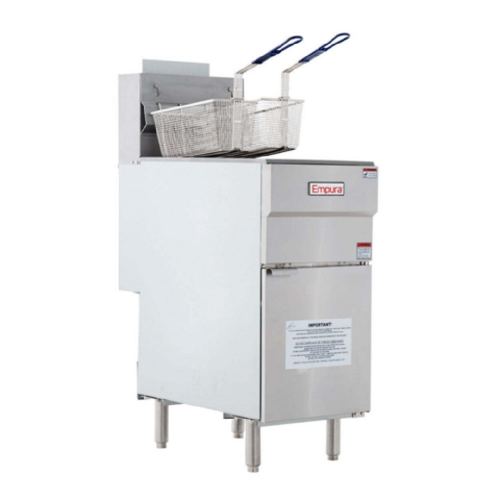 35 lb. Natural Gas Commercial Stainless Steel Floor Fryer - 70,000 BTU ENERGY STAR®