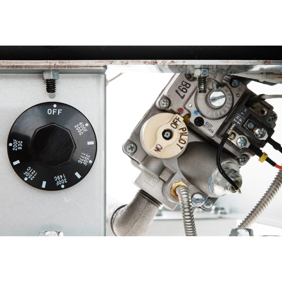 40 lb. Liquid Propane Commercial Stainless Steel Floor Fryer - 90,000 BTU Fryer, Gas, Floor Model, Full Pot Empura