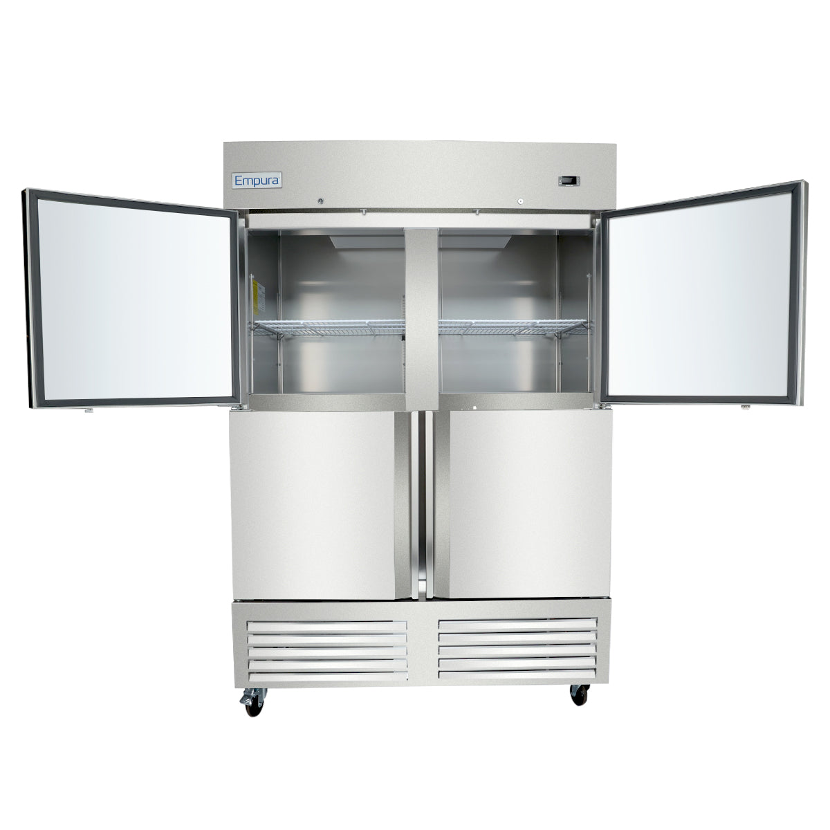 54" Commercial 2 Half Door Stainless Steel Reach-In Freezer