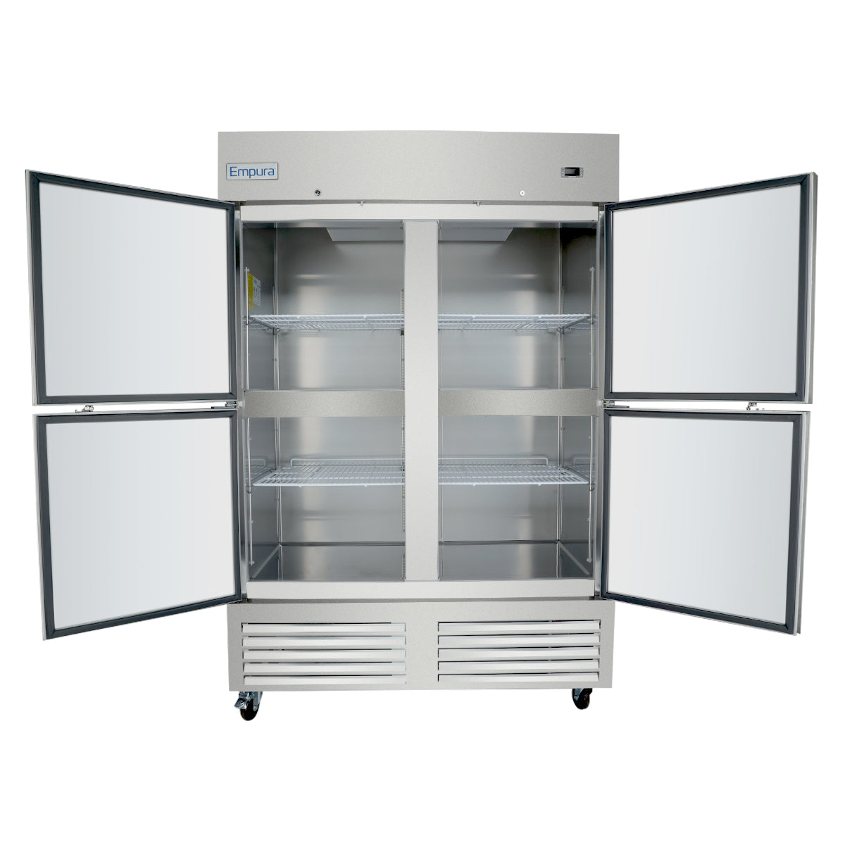 54" Commercial 2 Half Door Stainless Steel Reach-In Freezer