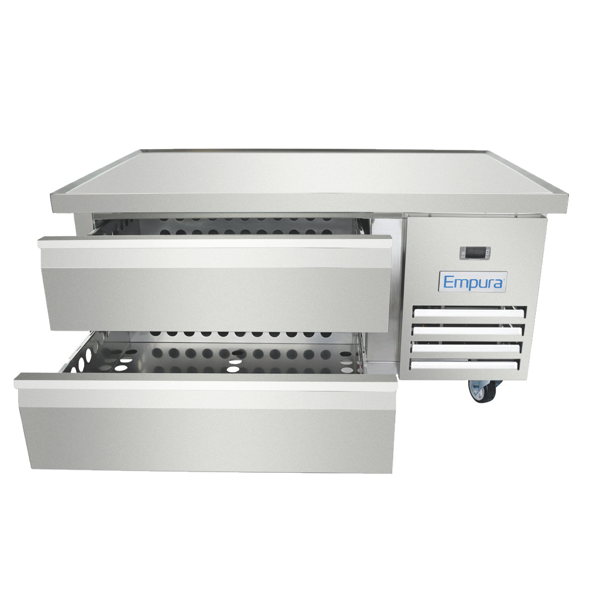 50" 2 Drawer Refrigerated Commercial Chef Base - 6" Depth Pan