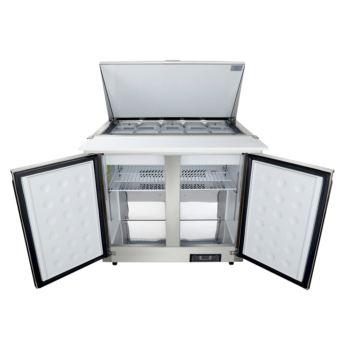 36" 2 Door Commercial Mega Top Refrigerated Sandwich and Salad Prep Table
