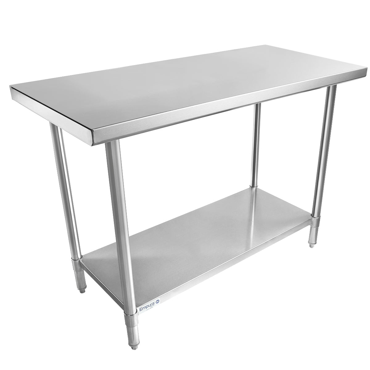 48" x 24" Super Duty Work Table 16 Gauge 304 Stainless Steel with Stainless Steel Legs and Undershelf, NSF Work Table, 40" - 48", Stainless Steel Top Empura