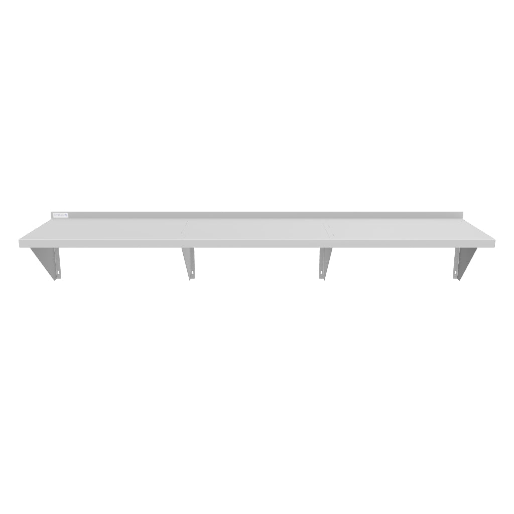 84" x 18" 16 Gauge Stainless Steel Heavy Duty Wall Shelf, NSF