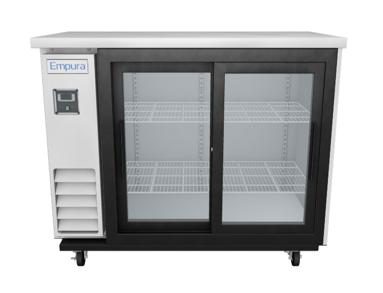 E-KBB48-2G-24SD-S Refrigerated Back Bar Cabinet 3D View