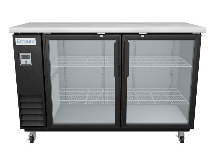 E-KBB60-2G-24 Refrigerated Back Bar Cabinet 3D View