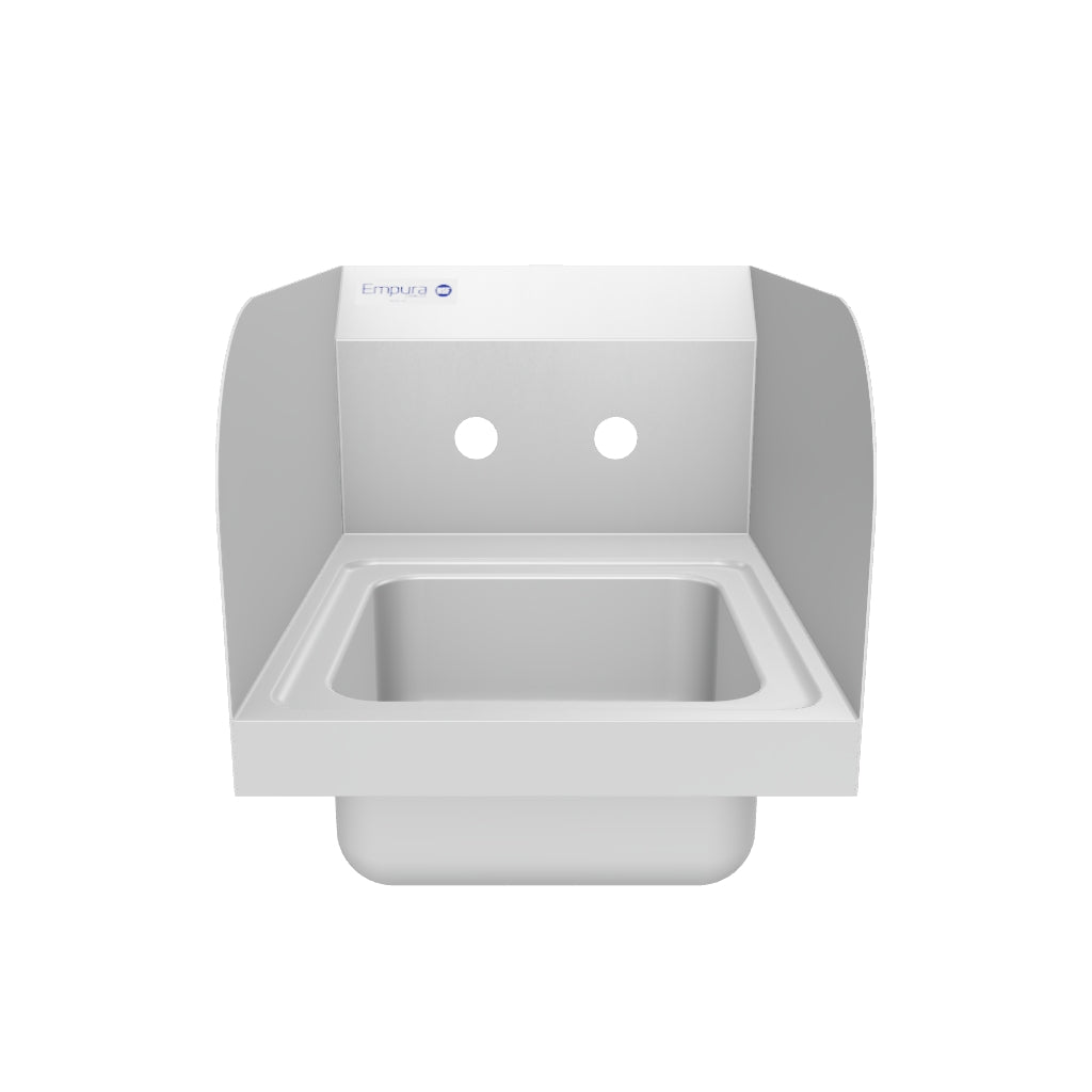 12" Wall Mounted Commercial 20 Gauge Stainless Hand Sink with Gooseneck Faucet and Side Splashes, NSF