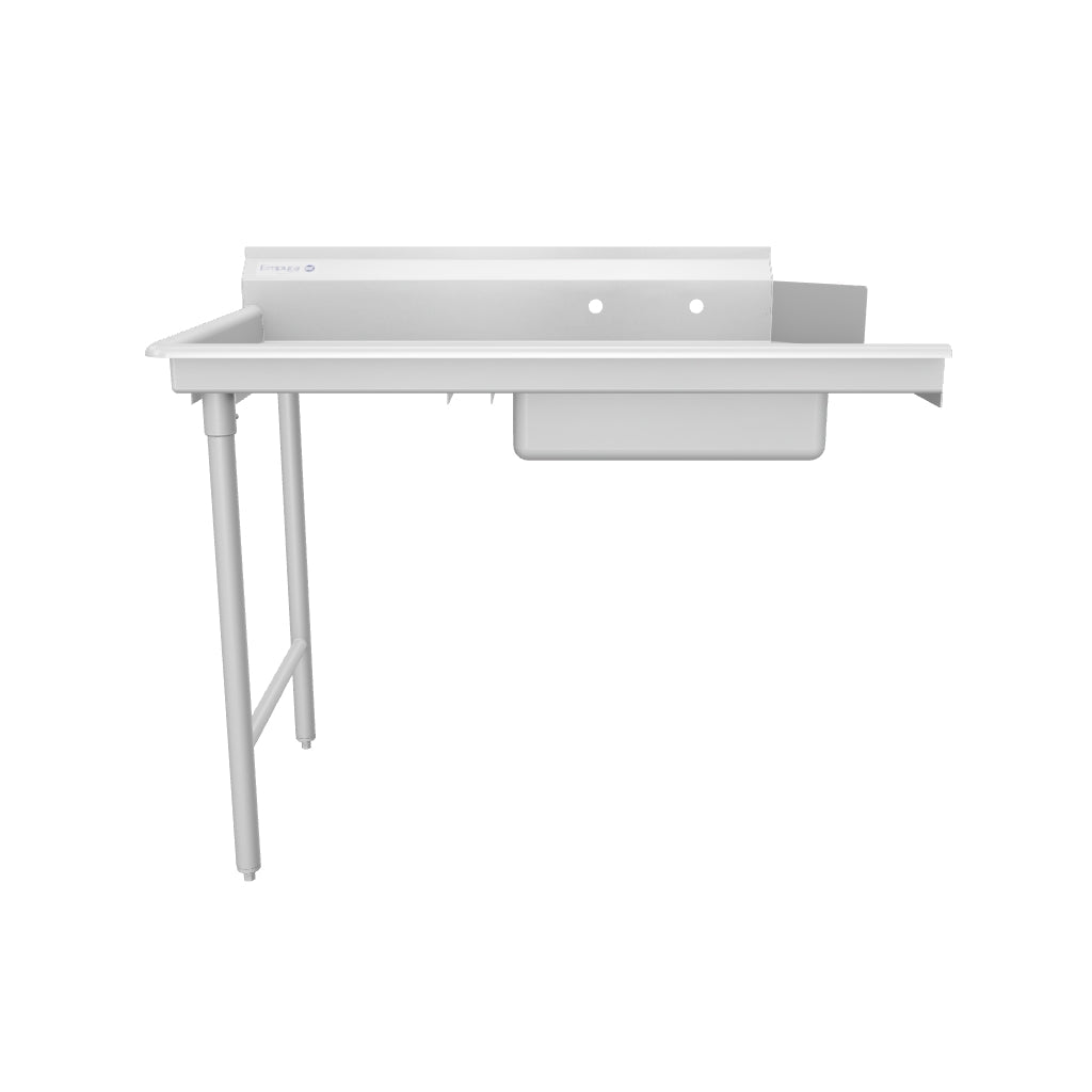 48" Soiled Dish Table with Left Drainboard - 16 Gauge 304 Stainless Steel, NSF