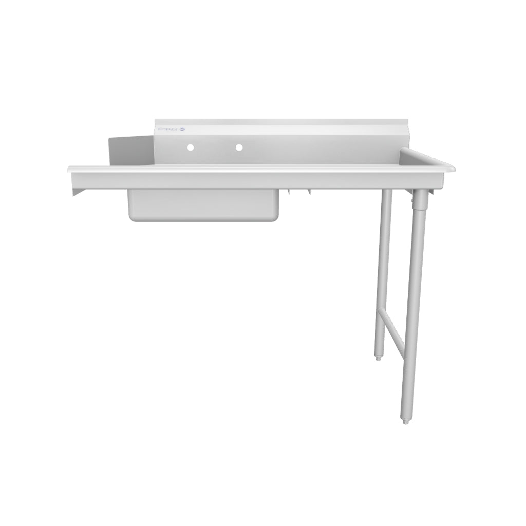 48" Soiled Dish Table with Right Drainboard - 16 Gauge 304 Stainless Steel, NSF