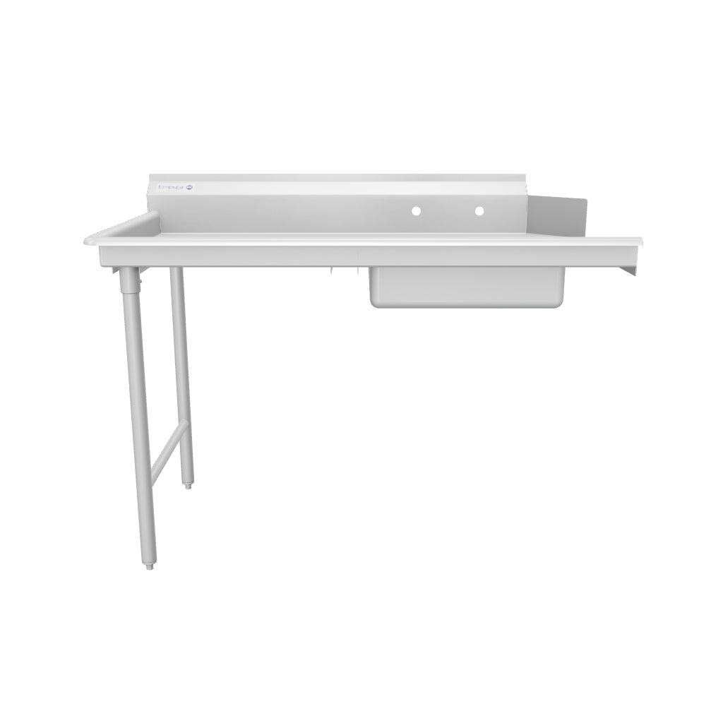 60" Soiled Dish Table with Left Drainboard - 16 Gauge 304 Stainless Steel, NSF