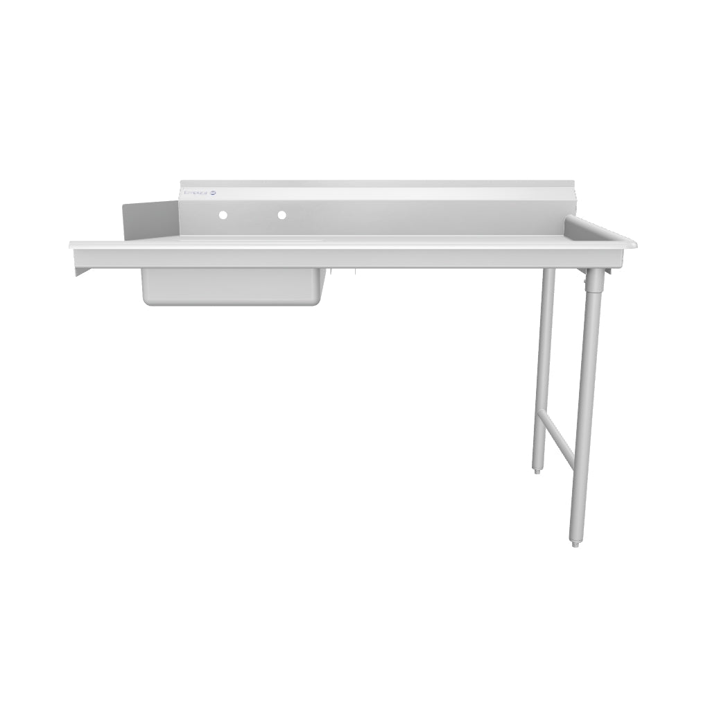 72" Soiled Dish Table with Right Drainboard - 16 Gauge 304 Stainless Steel, NSF