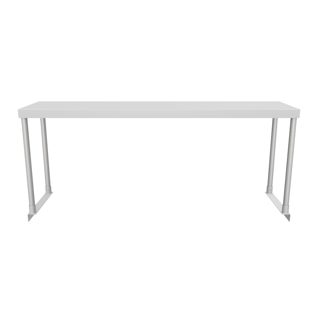 Commercial Single Deck Overshelf, 48" x 12" x 19.5", 18 Gauge Stainless Steel, Table-Mounted, NSF