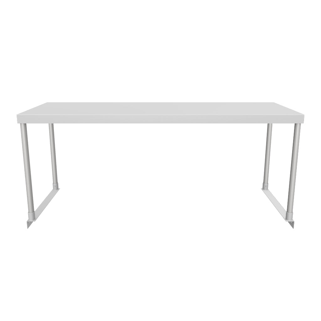 Commercial Single Deck Overshelf, 48" x 18" x 19.5", 18 Gauge Stainless Steel, Table-Mounted, NSF