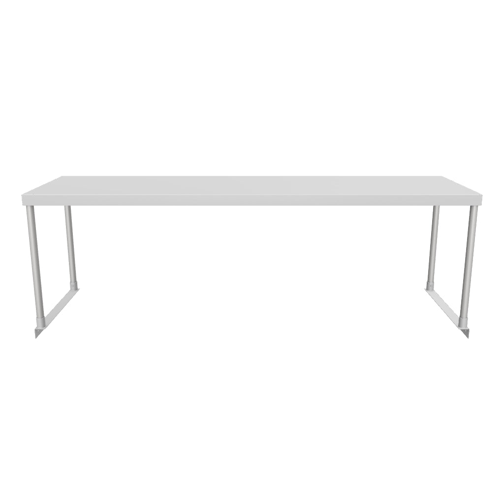 Commercial Single Deck Overshelf, 60" x 18" x 19.5", 18 Gauge Stainless Steel, Table-Mounted, NSF