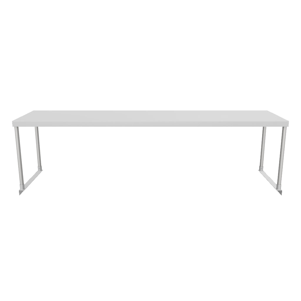 Commercial Single Deck Overshelf, 72" x 18" x 19.5", 18 Gauge Stainless Steel, Table-Mounted, NSF