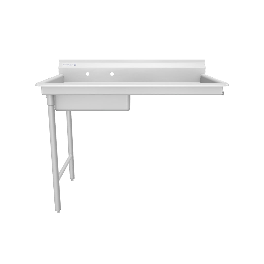 48" Soiled Undercounter Dish Table with Left Drainboard - 16 Gauge Stainless Steel, NSF