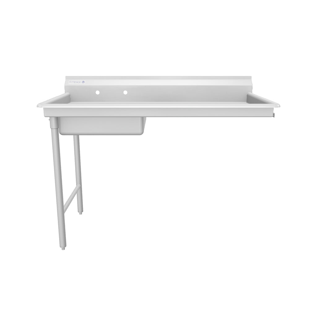 60" Soiled Undercounter Dish Table with Left Drainboard - 16 Gauge Stainless Steel, NSF