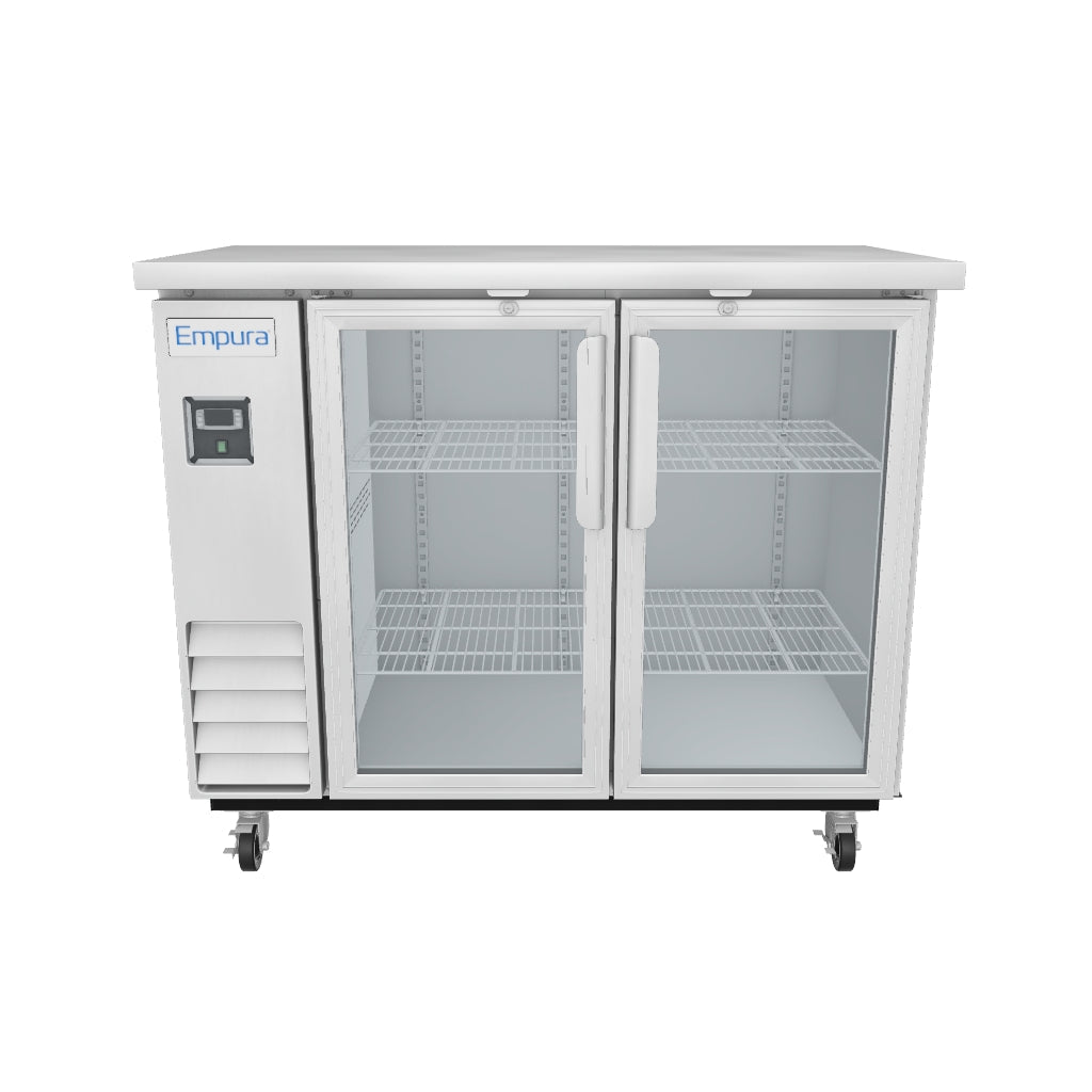 49" x 24" Swing Glass Door Stainless Steel Commercial Back Bar Refrigerator