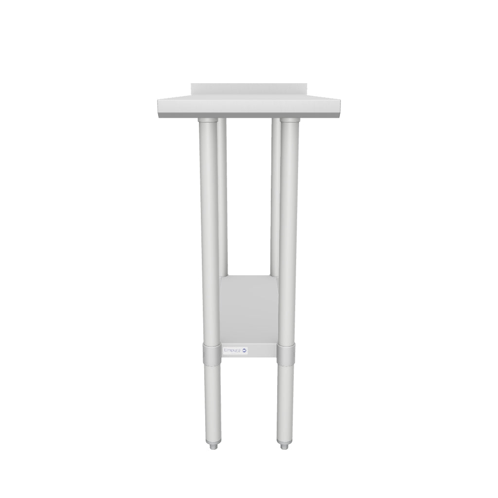 15" x 30" Filler Table 18 Gauge 430 Stainless Steel with Backsplash and Galvanized Undershelf, NSF
