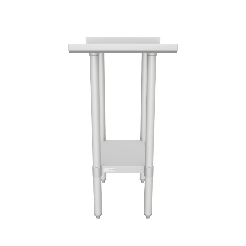 18" x 24" Filler Table 18 Gauge 430 Stainless Steel with Backsplash and Galvanized Undershelf, NSF