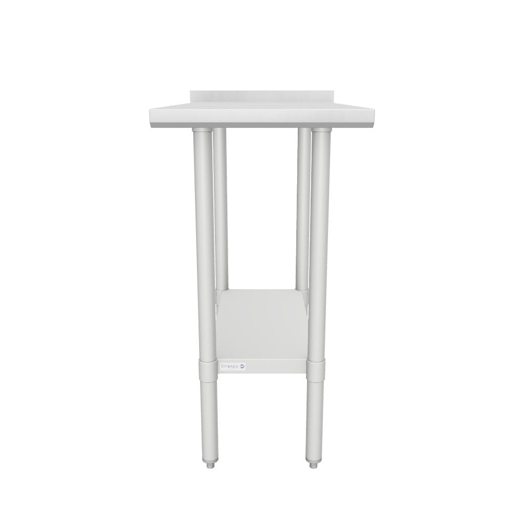 18" x 30" Filler Table 18 Gauge 430 Stainless Steel with Backsplash and Galvanized Undershelf, NSF