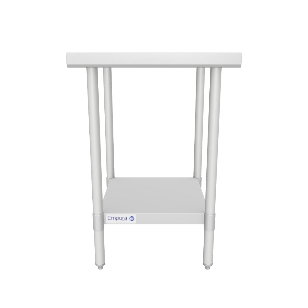 24" x 24" Standard Duty Work Table 18 Gauge 304 Stainless Steel with Galvanized Legs and Undershelf, NSF