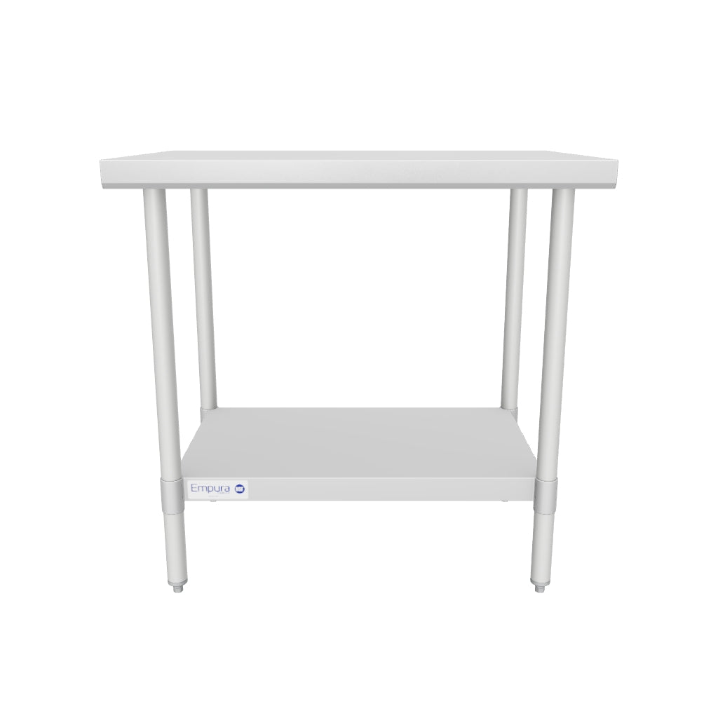 36" x 24" Standard Duty Work Table 18 Gauge 304 Stainless Steel with Galvanized Legs and Undershelf, NSF