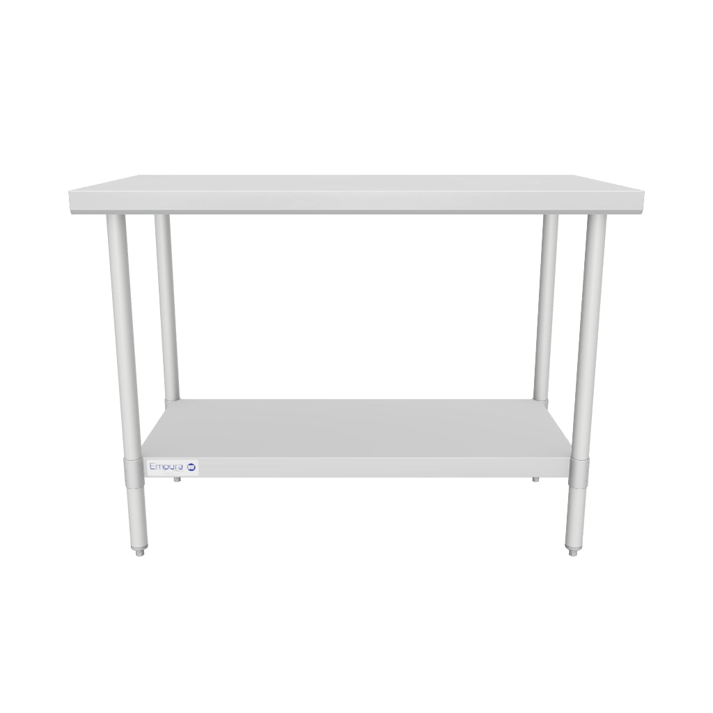 48" x 24" Standard Duty Work Table 18 Gauge 304 Stainless Steel with Galvanized Legs and Undershelf, NSF