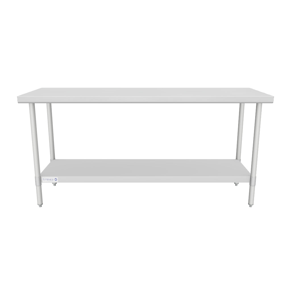 72" x 24" Standard Duty Work Table 18 Gauge 304 Stainless Steel with Galvanized Legs and Undershelf, NSF