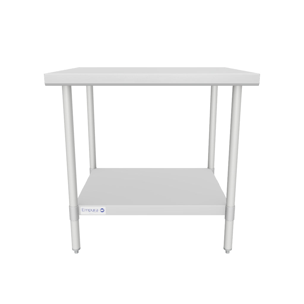 36" x 30" Standard Duty Work Table 18 Gauge 304 Stainless Steel with Galvanized Legs and Undershelf, NSF