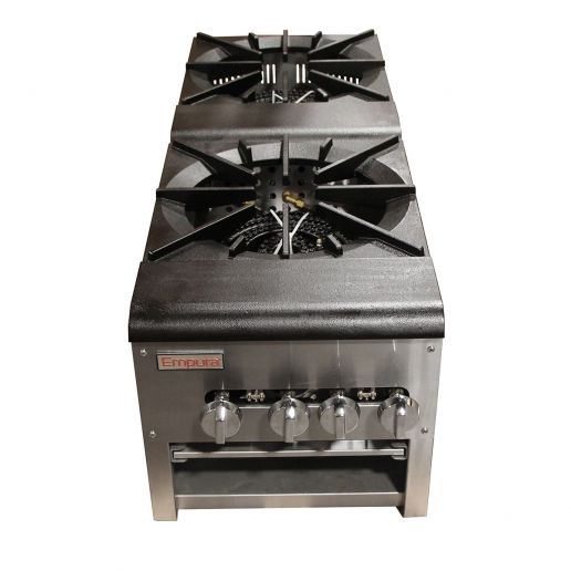 2 Burner Commercial Gas Stock Pot Range - 160,000 BTU Range, Stock Pot, Gas Empura