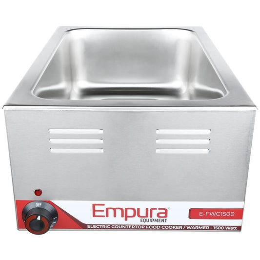 Empura E-FWC1500 Countertop 12" x 20" Opening 6 1/2" Deep Well Stainless Steel Food Warmer Base, 120V 1500 Watts