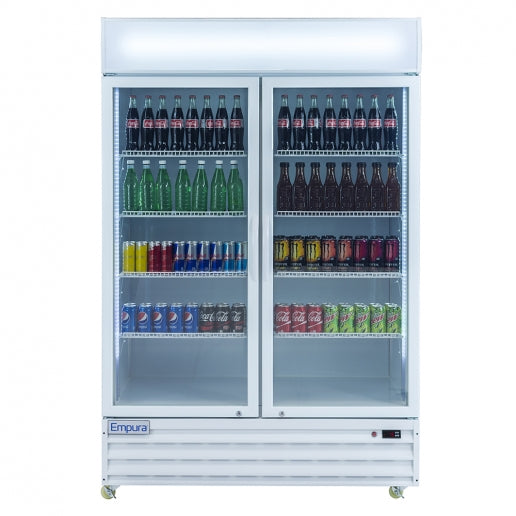 Empura EGM-50W 52.4" Wide White Swinging Glass Door Merchandiser Refrigerator With 2 Doors, 50 Cubic Ft, 115 Volts