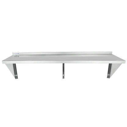 60" x 18" 16 Gauge Stainless Steel Heavy Duty Wall Shelf, NSF Shelving, Wall Mounted Empura