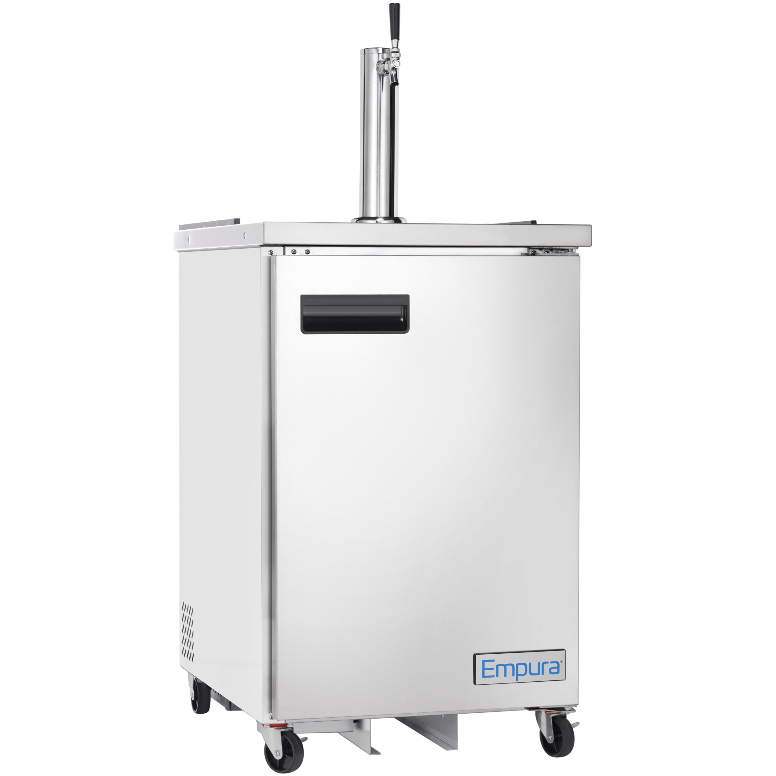 24" Single Tap Commercial Kegerator Beer Dispenser - Stainless Steel, Holds (1) 1/2 Keg
